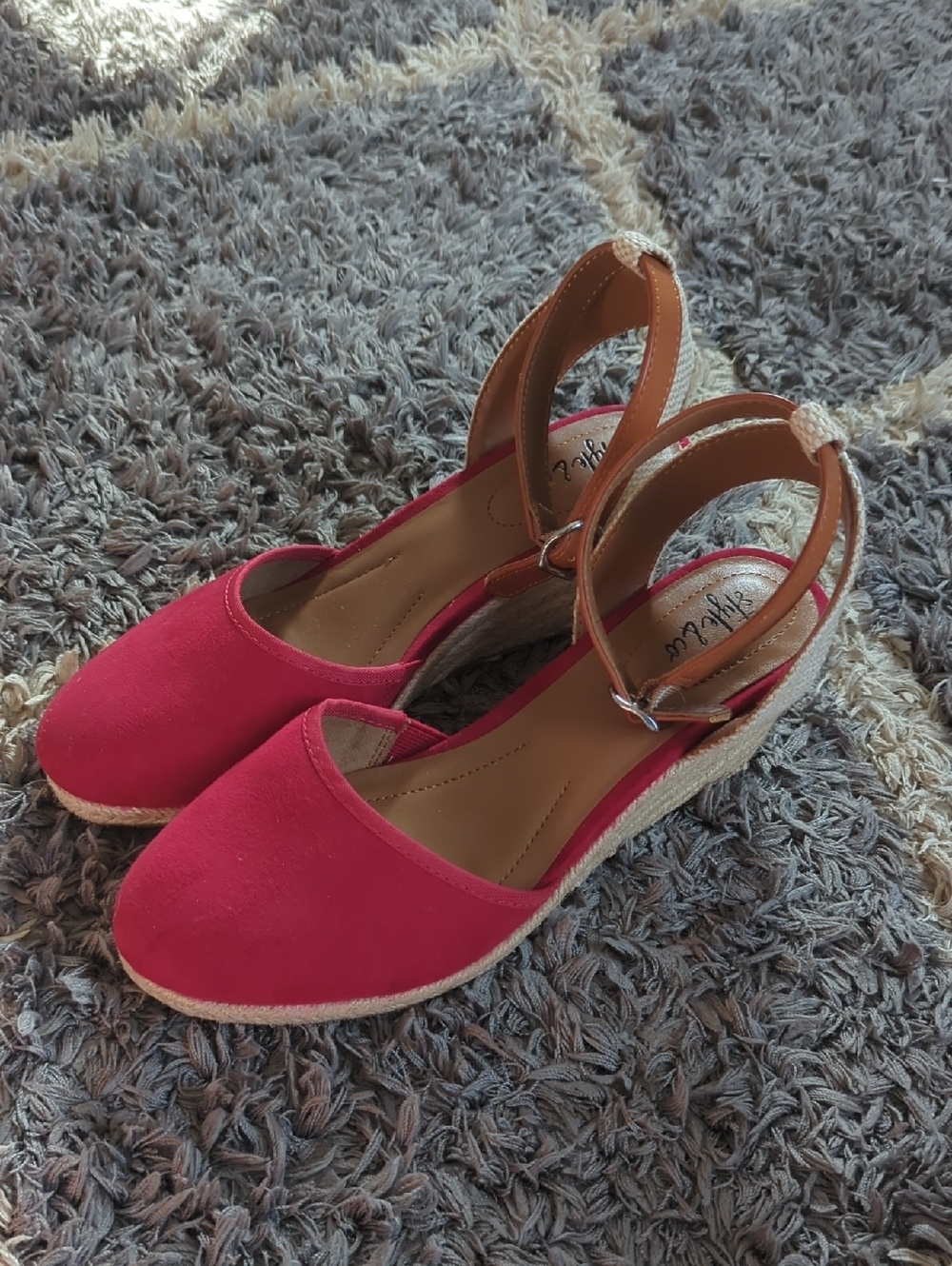Style & Co Women’s Red Espadrille Wedge Sandals Size 6.5